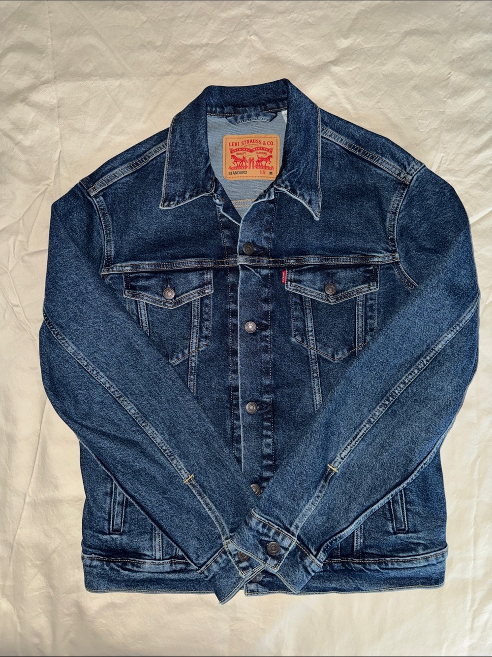 Levi's Men's Type III (3) Trucker Jean Jacket Dark Blue With Stretch Fabric
